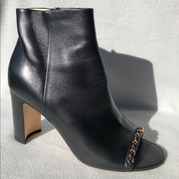 chanel peep toe booties